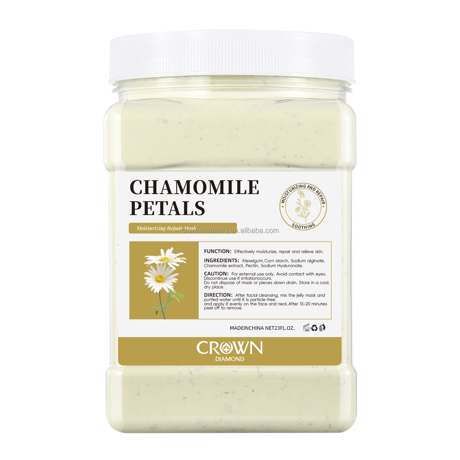Maschera di gelatina di petali di camomilla