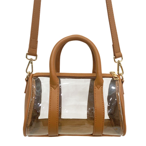 Borse a tracolla impermeabili all'ingrosso di fabbrica in PVC borse trasparenti a forma rotonda da donna - Product Image 1