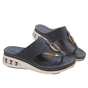 Sandalias de Plataforma con Punta Abierta para Mujer, Sandalias de Verano con Hebilla Metálica y Suela de Cuña, Sandalias de Playa - Product Image 1