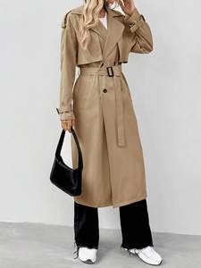 Cappotto Formale Lungo <span class=keywords><strong>Doppiopetto</strong></span> Traspirante Antivento in Stile Inglese Ecologico Personalizzato Primavera 2026 - Product Image 4