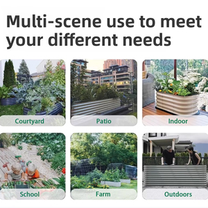 Jardinière surélevée en acier galvanisé de 17 pouces de hauteur, jardinières et bacs à plantes d'extérieur <span class=keywords><strong>pour</strong></span> légumes et fleurs - Product Image 5