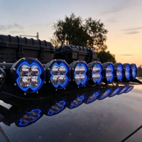 Barra de Luz LED Redonda de 5 Pulgadas y 30000LM para Todoterreno, Resistente al Agua y a los Golpes, para Parachoques Delantero y Pilar A