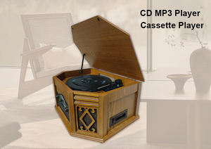 TOCADISCOS de vinilo <span class=keywords><strong>vintage</strong></span> de madera con 3 velocidades LP record presionando - Product Image 3