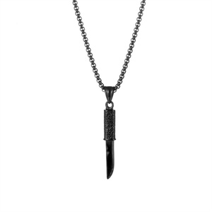 Hip Hop Vintage Stainless Steel Custom Knife Dagger Charm Pendant <b>Necklace</b> with Link Chain <b>for</b> <b>Men's</b> Party Wedding Anniversary - Product Image 6
