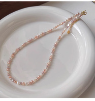 Colliers de mode, perles baroques d'eau douce de couleur bonbon exquises, colliers en chaîne de perles en argent sterling 925