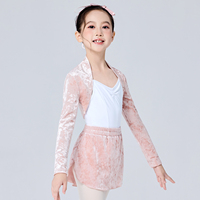 Enfants Ballet danse porter automne hiver filles velours châle hauts et jupes en velours 2 pièces costumes de danse