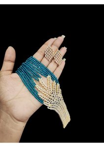 Conjunto de Collar de Latón con Circonitas de Diseño para Mujer, Elegante Conjunto Étnico Nupcial, Regalo Personalizado con Acabado Premium, Ideal para Bodas - Product Image 3