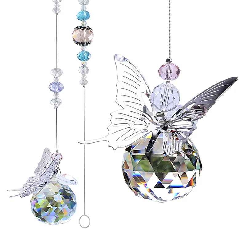 2021 New Best-selling Design Fashion Butterfly Crystal Ball Pendant Handmade Crystal Pendant Jewelry
