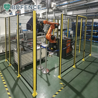 Pagar Pengaman Robot Baja Karbon Rendah dengan Panel Jaring yang Dapat Dilepas untuk Area Pemrosesan Robot dan Desain Akses Perawatan yang Mudah