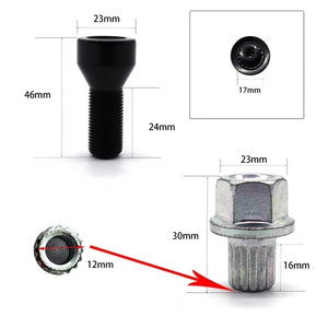 36136786419 BLACK <strong>LOCKING</strong> SECURITY <strong>WHEEL</strong> BOLTS <strong>NUTS</strong> <strong>SET</strong> for E46 E87 E90 E60 - Product Image 2