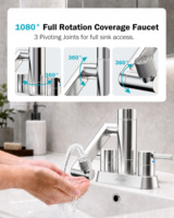 Robinet de cuisine à double poignée SS304 avec filtre intégré, 1080 °   Robinet d'eau potable pivotant