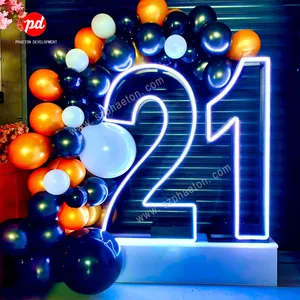 21歳の誕生日パーティー用品4フィートRGBマーキーネオン番号、30歳の誕生日パーティーの装飾用のネオンレターサイン