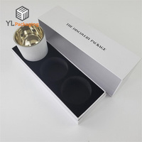 Boîte d'emballage rigide personnalisée, biodégradable, recyclable, laminée brillante, pour pot de bougie, parfum, artisanat
