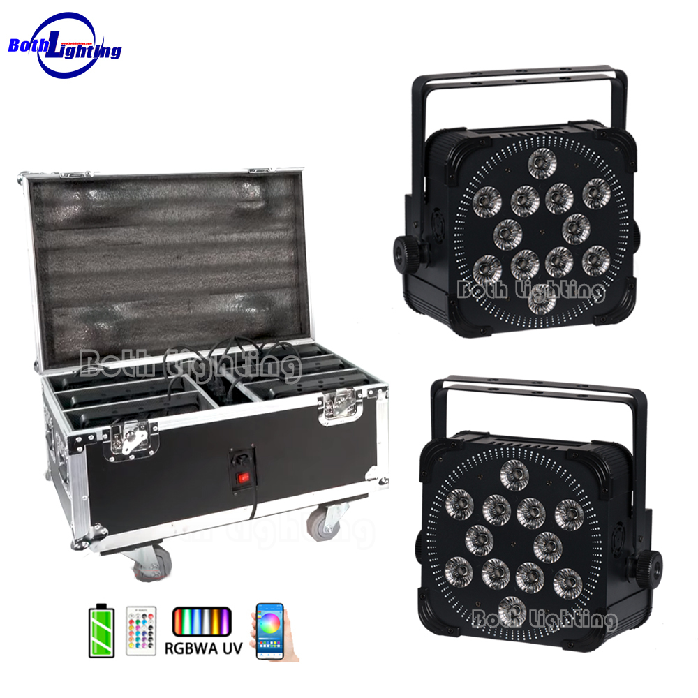 12x18w 24000mAh Powerful Battery up Lighting Wireless DMX LED Flat Par RGBWA UV Led Light for Party for Wedding Event DJ Party