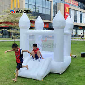 บ้านลมเด็กแบบผ้าอ็อกซ์ฟอร์ดสีขาว บ้านเด้งเด็กเล็กพร้อมสไลเดอร์และบ่อบอล สำหรับเป็นของขวัญวันเกิดเด็ก - Product Image 6