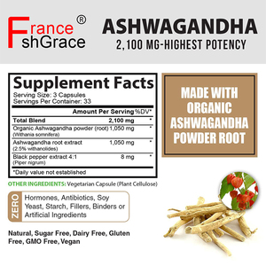 Organic Ashwagandha 2100 mg Suporta o Sistema Imuno100 Cápsulas Ashwagandha Extratos Vegetais Cápsulas - Product Image 3