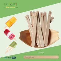 Bâtonnets en bois jetables pour glaces, logo personnalisé imprimé, bâtonnets écologiques pour desserts glacés, OEM ODM