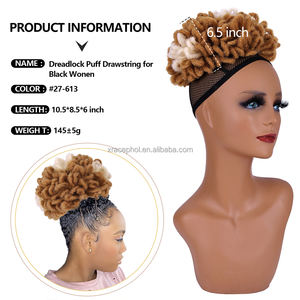 Cordon élastique <span class=keywords><strong>Afro</strong></span> Fluffy Postiche Chignon Dreadlock <span class=keywords><strong>Puff</strong></span> Cordon de serrage pour femme noire - Product Image 2