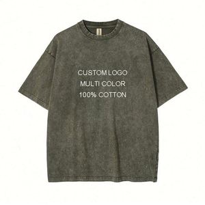 Design Wholesale Men's T-<b>shirts</b> Plain Heavyweight Cotton Acid Washed T <b>Shirt</b> Custom Logo Oversized T <b>Shirt</b> Men - Product Image 2