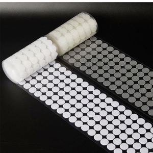 Crochets auto-adhésifs blancs de 20 mm avec points ronds pour diverses applications, points Velcro - Product Image 1