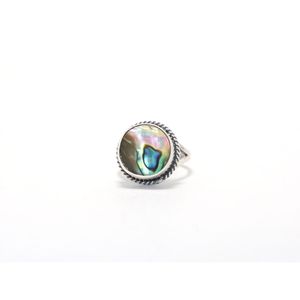 Venta al por mayor de fábrica, anillo de concha de abulón, anillo de piedras preciosas, joyería de plata Bohemia, anillo hecho a mano de fabricante indio - Product Image 1