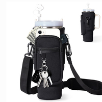 Housse de tasse en néoprène 40 oz, pochette porte-bouteille d'eau, sac de transport pour bouteille d'eau avec poche pour téléphone pour gobelet isotherme 40 oz