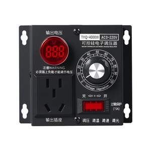 เครื่องควบคุมแรงดันไฟฟ้าอิเล็กทรอนิกส์แบบ SCR สำหรับควบคุมความเร็วมอเตอร์ Chkl Tyq 4000w Ac 220v เฟสเดียว - Product Image 1