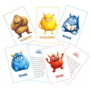 Tarjetas Emocionales Alemanas Transfronterizas: 32 Monstruos Adorables, Tarjetas Emocionales para Niños, Juguetes Educativos para el Aprendizaje Emocional - Product Image 3