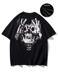 Ropa de verano para hombres y adolescentes, fábrica de camisetas con estampado de calaveras y camisetas de manga corta, personalización disponible. f10 - Product Image 4