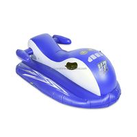 Bateau gonflable bleu en PVC avec pistolet à eau, flotteur de piscine pour la plage et les loisirs aquatiques