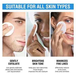 Tampons exfoliants doux et lisses pour le visage à l'acide salicylique-glycolique, personnalisés OEM/ODM, en <span class=keywords><strong>coton</strong></span> - Product Image 3