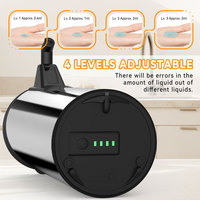 Distributeur de savon automatique sans contact en acier inoxydable, ensemble de pompes 350 ml (12 oz), chargement magnétique, 4 niveaux réglables pour cuisine et salle de bain