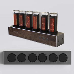 Đồng Hồ Ống Phát Sáng RGB Màu Đen/Bạc/Đỏ Đồng Hồ <span class=keywords><strong>Nixie</strong></span> Kỹ Thuật Số LED Đồng Hồ Để Bàn Cổ Điển Điện Tử Với 6 Bit 5V Hỗ Trợ USB - Product Image 2