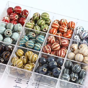 Perles en céramique en forme <span class=keywords><strong>de</strong></span> pastèque et <span class=keywords><strong>de</strong></span> citrouille CC1853, poterie artisanale, perles en porcelaine Guru pour la fabrication <span class=keywords><strong>de</strong></span> bijoux <span class=keywords><strong>de</strong></span> yoga Mala et <span class=keywords><strong>de</strong></span> boucles d'oreilles - Product Image 2