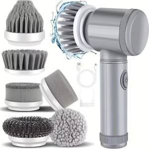 <b>Electric</b> Spin <b>Scrubber</b> Cordless Spin <b>Scrubber</b> with 6 Replaceable Brush Heads <b>Electric</b> Cleaning Brush Cleaning Tools - Product Image 1