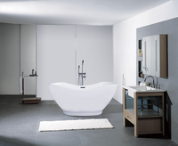 Baignoire autoportante moderne d'extérieur ENTOP en ABS, écologique, avec cascade, bain à remous et design à pieds de cheval