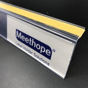 Meethope Platte Plank Zelfklevende <span class=keywords><strong>Data</strong></span> <span class=keywords><strong>Strip</strong></span> <span class=keywords><strong>Label</strong></span> Houder Plastic <span class=keywords><strong>Strip</strong></span> Prijs Ticket Houder Met Plakband