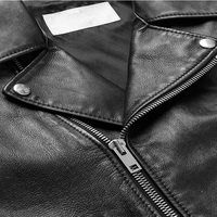 Veste en cuir de moto noire personnalisée pour homme, style slim, décontractée, élégante, en PU, de haute qualité, vente chaude, OEM