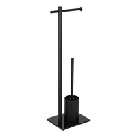 Porte-brosse de nettoyage en métal unique noir de haute qualité Tube carré Design support de rouleau de papier toilette moderne pour cuisine salle de sport utilisation hôtel