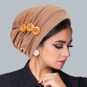 Gorras elásticas <span class=keywords><strong>para</strong></span> dormir <span class=keywords><strong>para</strong></span> mujer, nuevo diseño, gorro de <span class=keywords><strong>quimioterapia</strong></span>, turbante con volantes de poliéster con logotipo personalizado <span class=keywords><strong>para</strong></span> mujer - Product Image 4