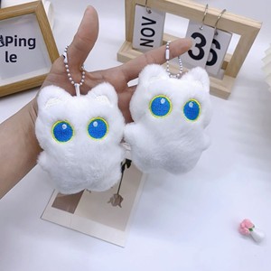 Nouveau style, pendentif couineur en peluche chat noir aux grands yeux, chaton noir mignon tissé à la main, accessoires pour bébé, vente en gros pour sacs - Product Image 3