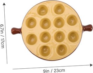Assiette de fruits de mer en <span class=keywords><strong>porcelaine</strong></span> brune traditionnelle escargot plat d'escargot en céramique - Product Image 5