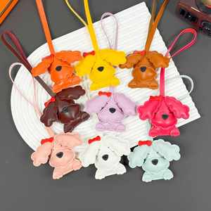 <b>Cute</b> Multi-color Teddy Dog Leather Pendant Small Dog Keychain Exquisite Bag Decoration Creative Accessory - Product Image 1