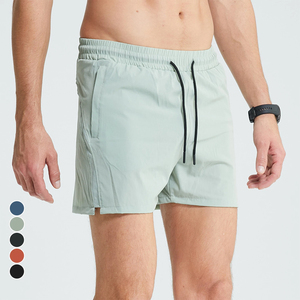 Pantalones cortos de entrenamiento de compresión personalizados para hombre al por mayor con forro 2 en 1 pantalones cortos de gimnasio de malla para hombre con bolsillo - Product Image 1