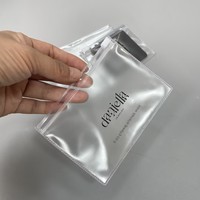 Pochette à fermeture éclair en PVC transparent givré multi-tailles, sac en plastique à fermeture éclair personnalisé avec logo pour bijoux, cartes, emballage d'expédition