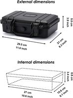 Boîte de rangement noire étanche IP67 et anti-poussière, compacte et personnalisable avec mousse, capacité 6L, prise en charge ODM/OEM