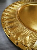 Assiette de présentation ronde de luxe moderne en PP durable de 13 pouces, pigmentée, avec motif personnalisé pour dîners de mariage et événements de steak