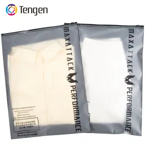 Garment Poly Reusable Ziplock Packaging Tshirt PE Zipper Underwear Bag Clothing Bags GRS Wholesale Custom Logo Frosted Plastic