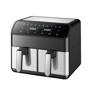 Nuovissima friggitrice ad aria a doppio cestino cassetto visivo senza fumo antiaderente a vista friggitrici elettriche a finestra con doppio due <span class=keywords><strong>Zoom</strong></span> - Product Image 2