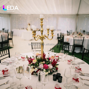 LEDA Factory Direct European Style Gold Iron Durable Candle Holder Wedding <b>Candlestick</b> Wedding Centerpiece for Events Decor - Product Image 1